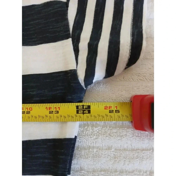 Level Eigth Womens Top Size Large Striped White Navy Scoop Neck Short Sleeve - Picture 11 of 14